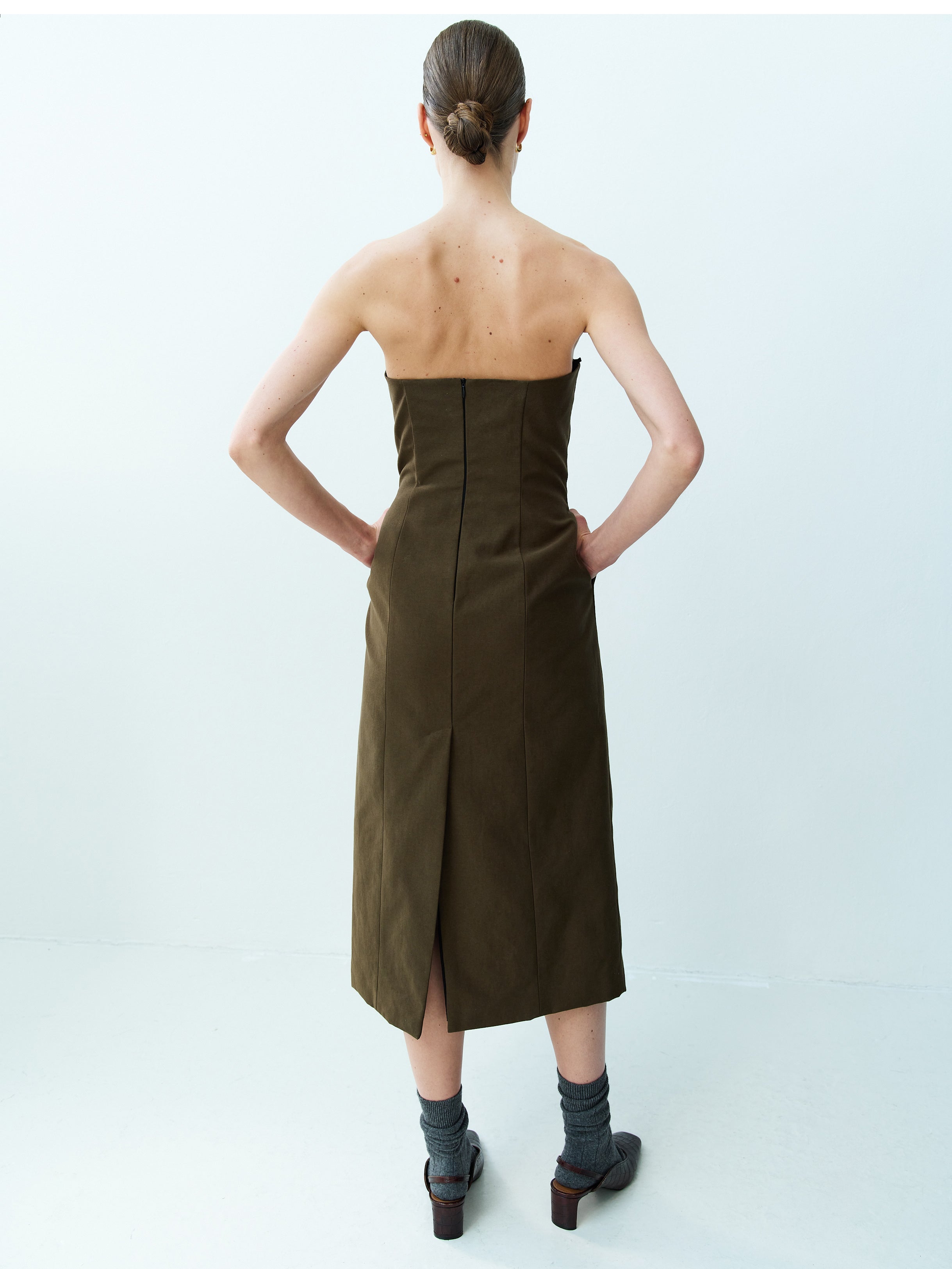 APPLE DRESS / KHAKI GREEN
