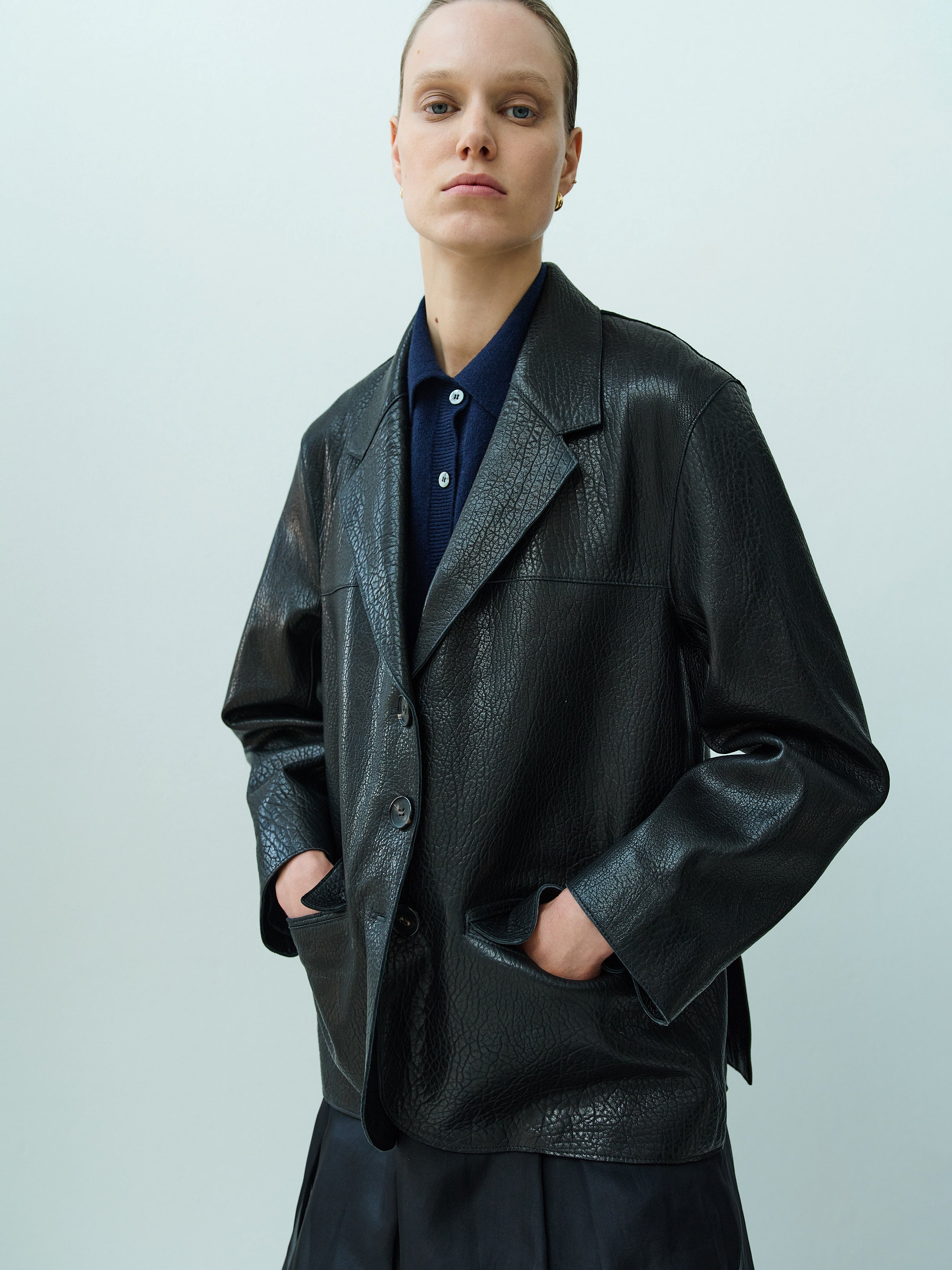 STEVE LEATHER JACKET / BLACK