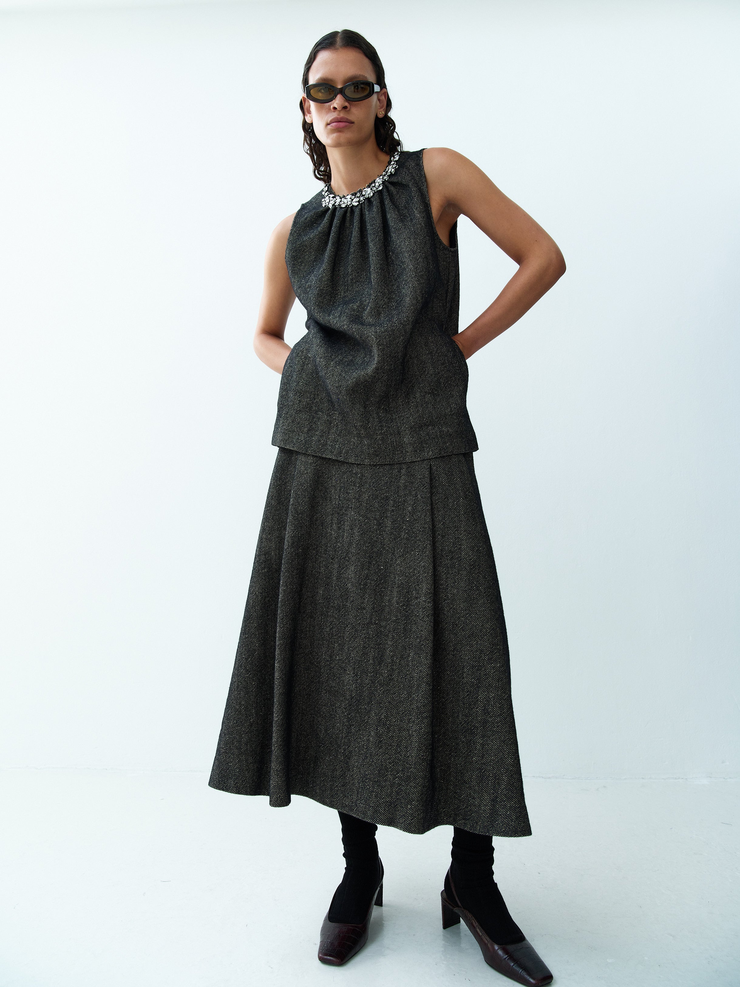 CHLOE SKIRT / BLACK TEA