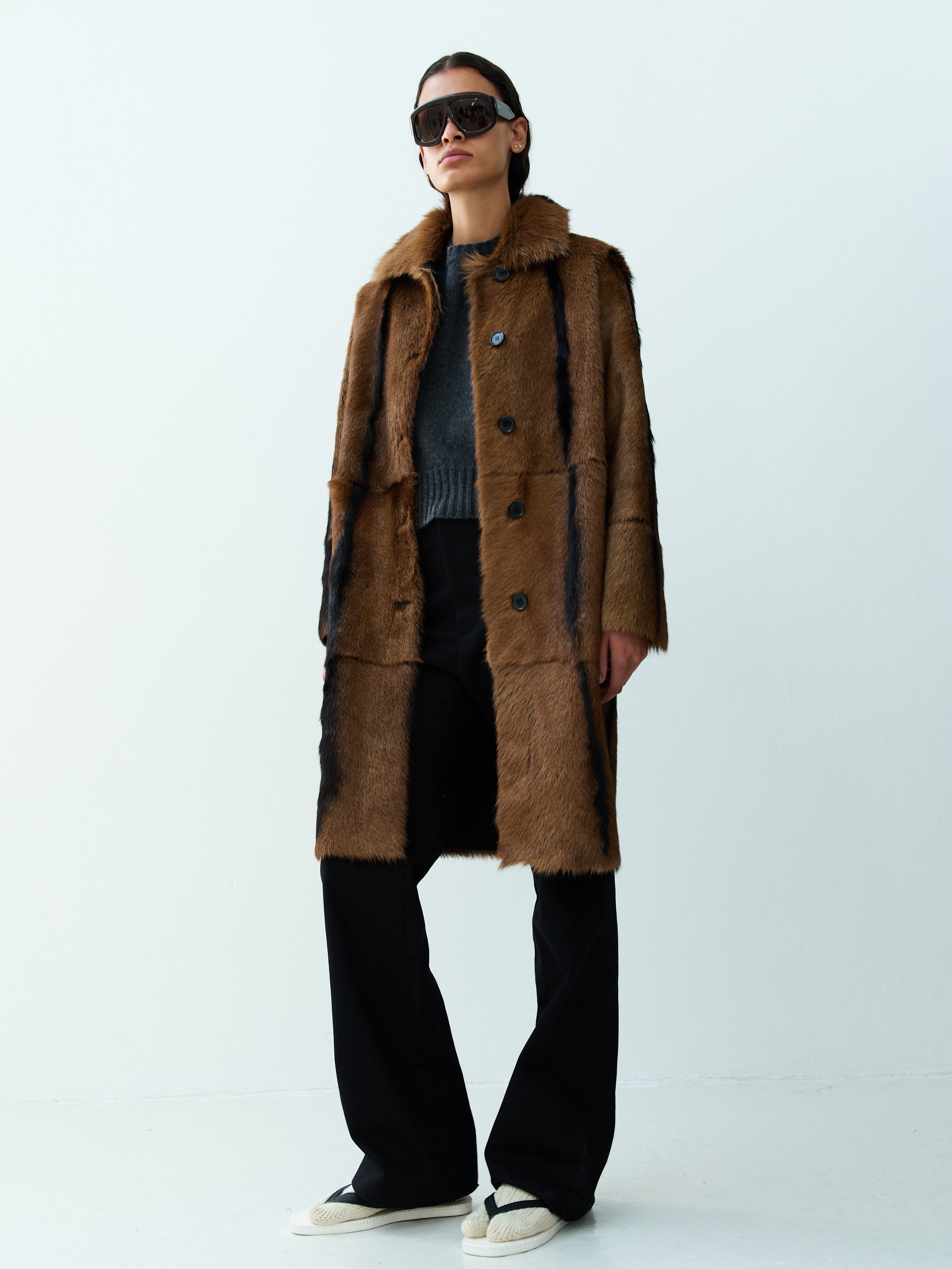 MADISON COAT LT. BROWN-BLACK – RIKA STUDIOS