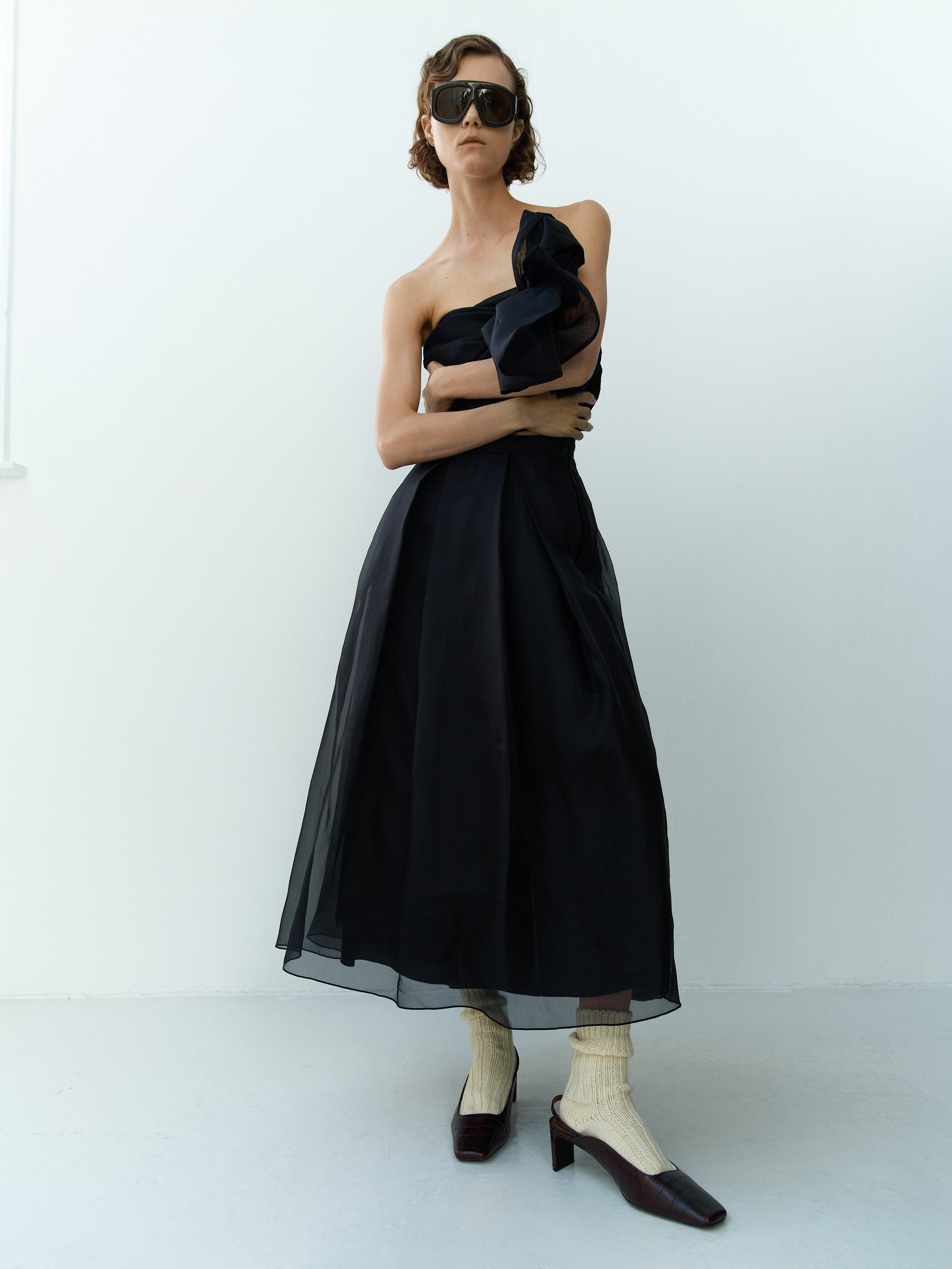 TWIST PARK LANE SILK DRESS / BLACK