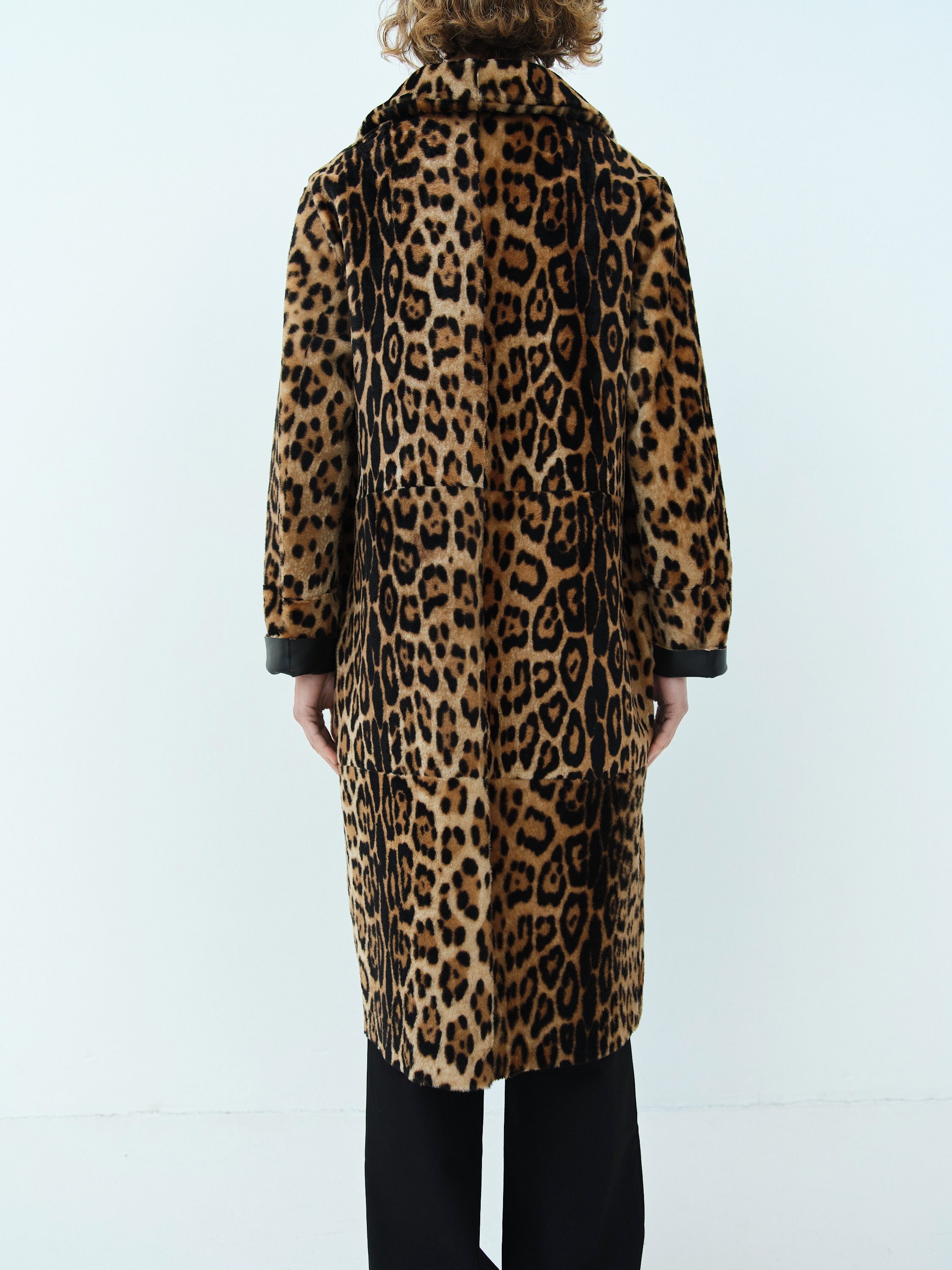 MADISON SHEARLING COAT REVERSIBLE / HAND PRINTED PANTHER