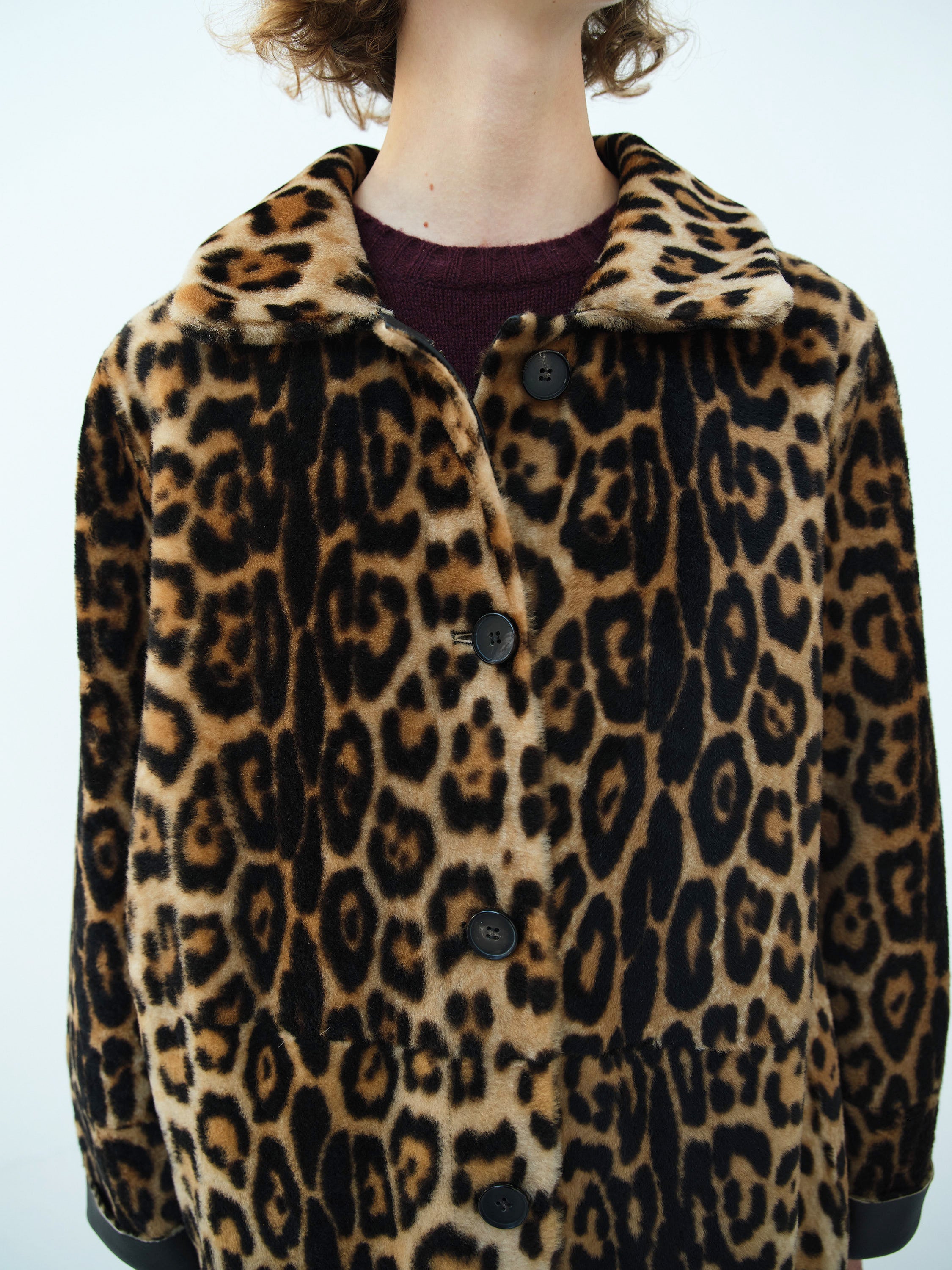 MADISON SHEARLING COAT REVERSIBLE / HAND PRINTED PANTHER