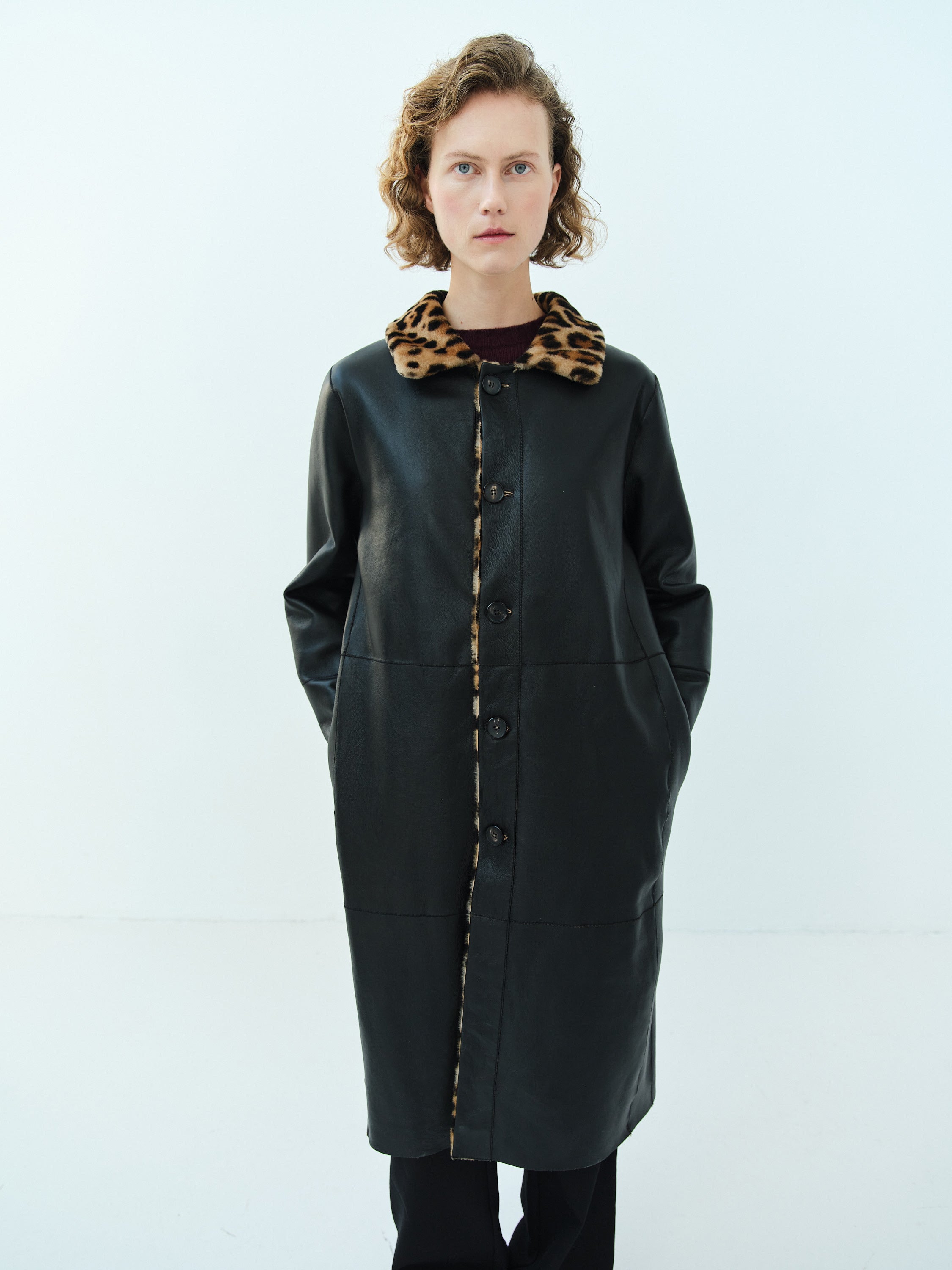 MADISON SHEARLING COAT REVERSIBLE / HAND PRINTED PANTHER