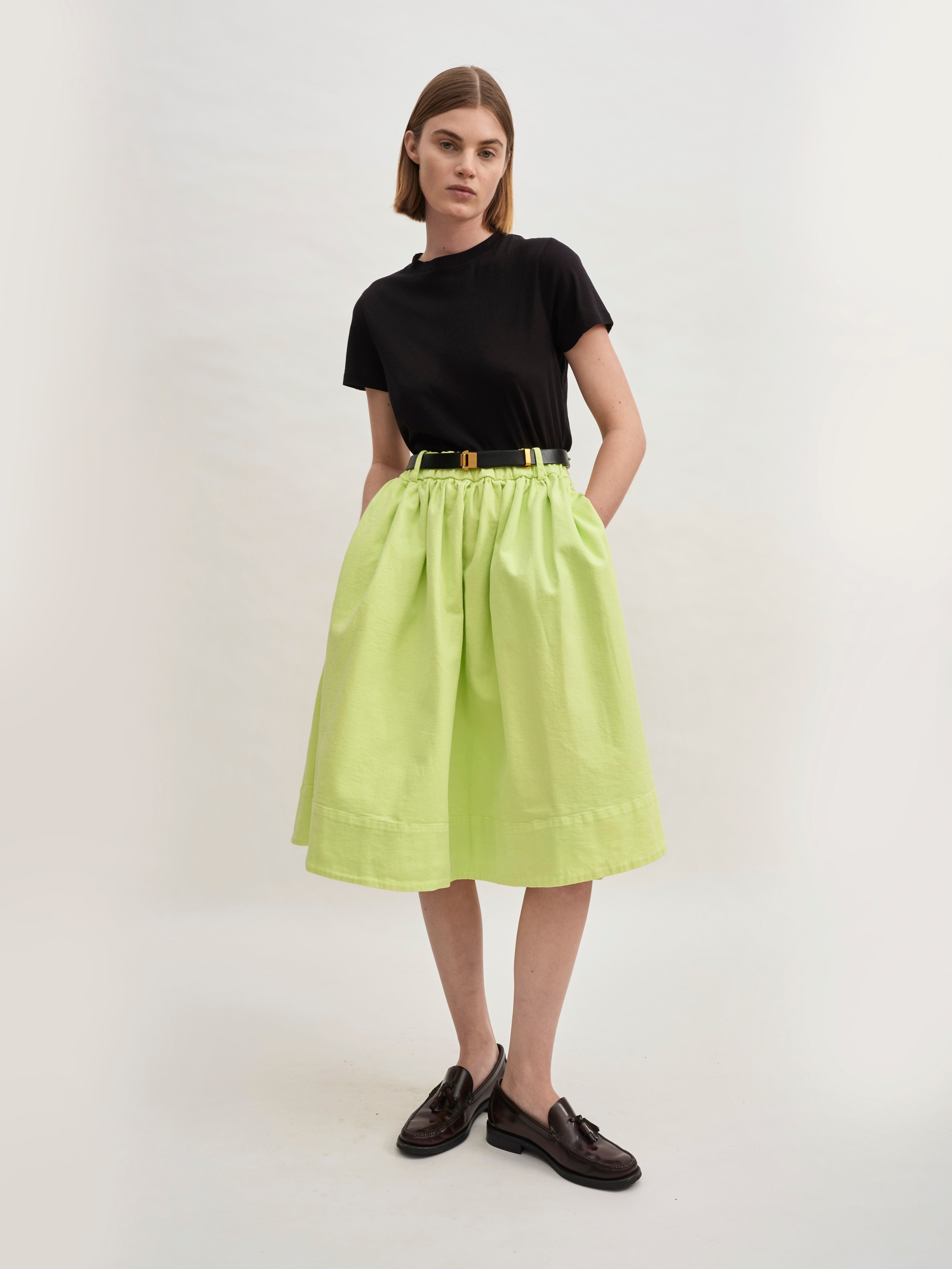 APOLLONIA SKIRT/| LIME