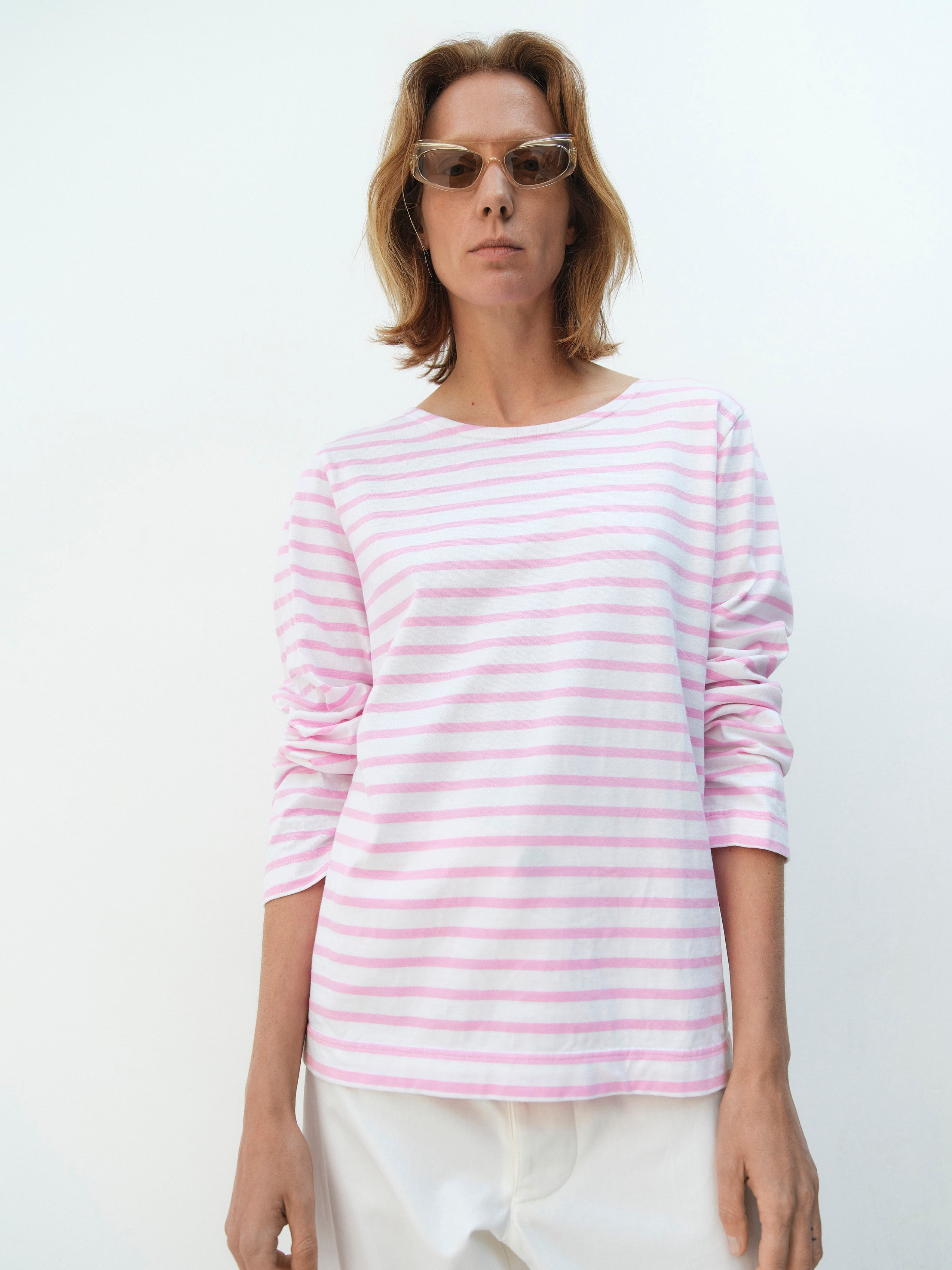 SAILOR TEE / WHITE & BEGONIA