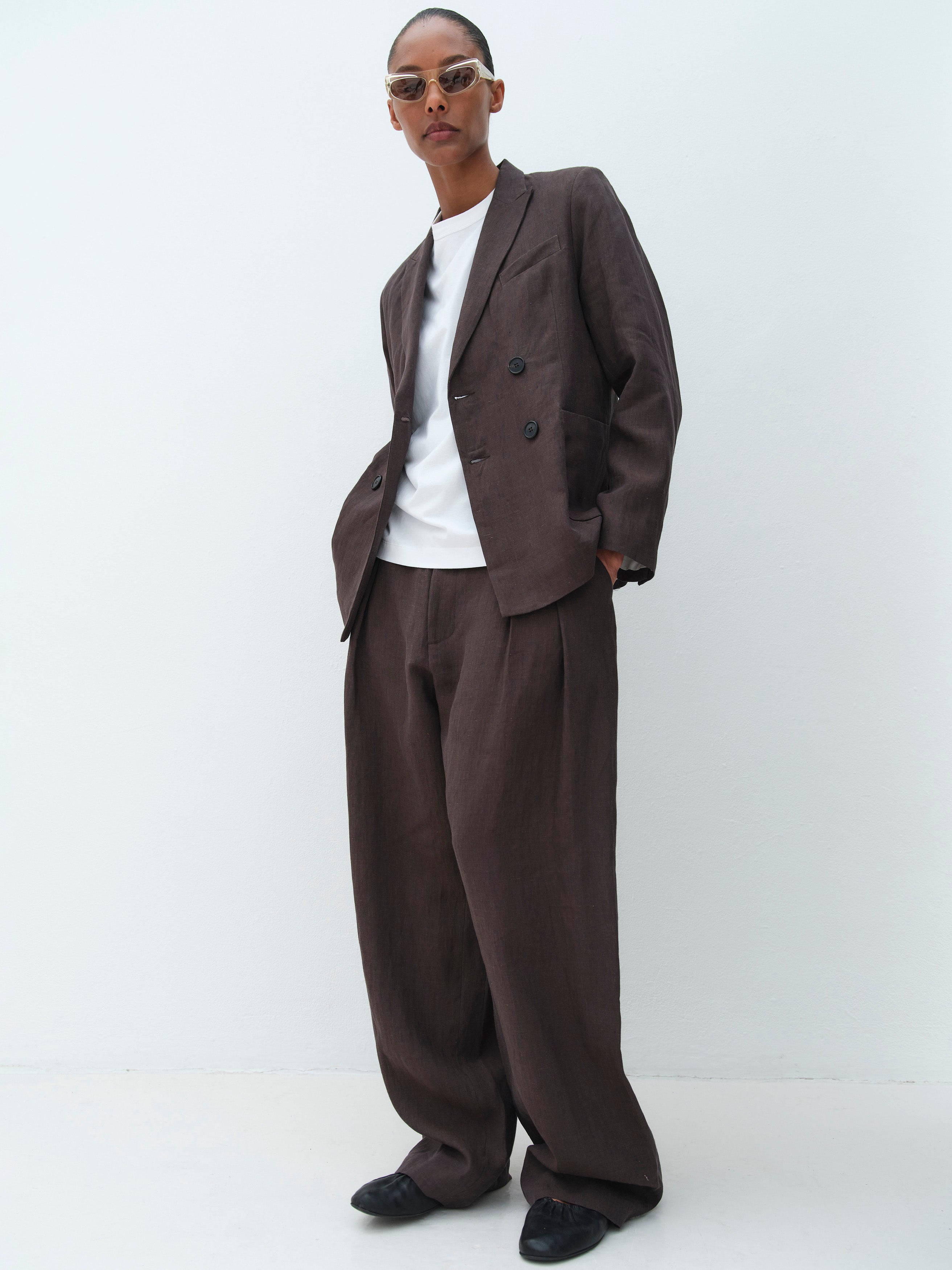 DIANE PANTS / CHOCOLATE LINEN