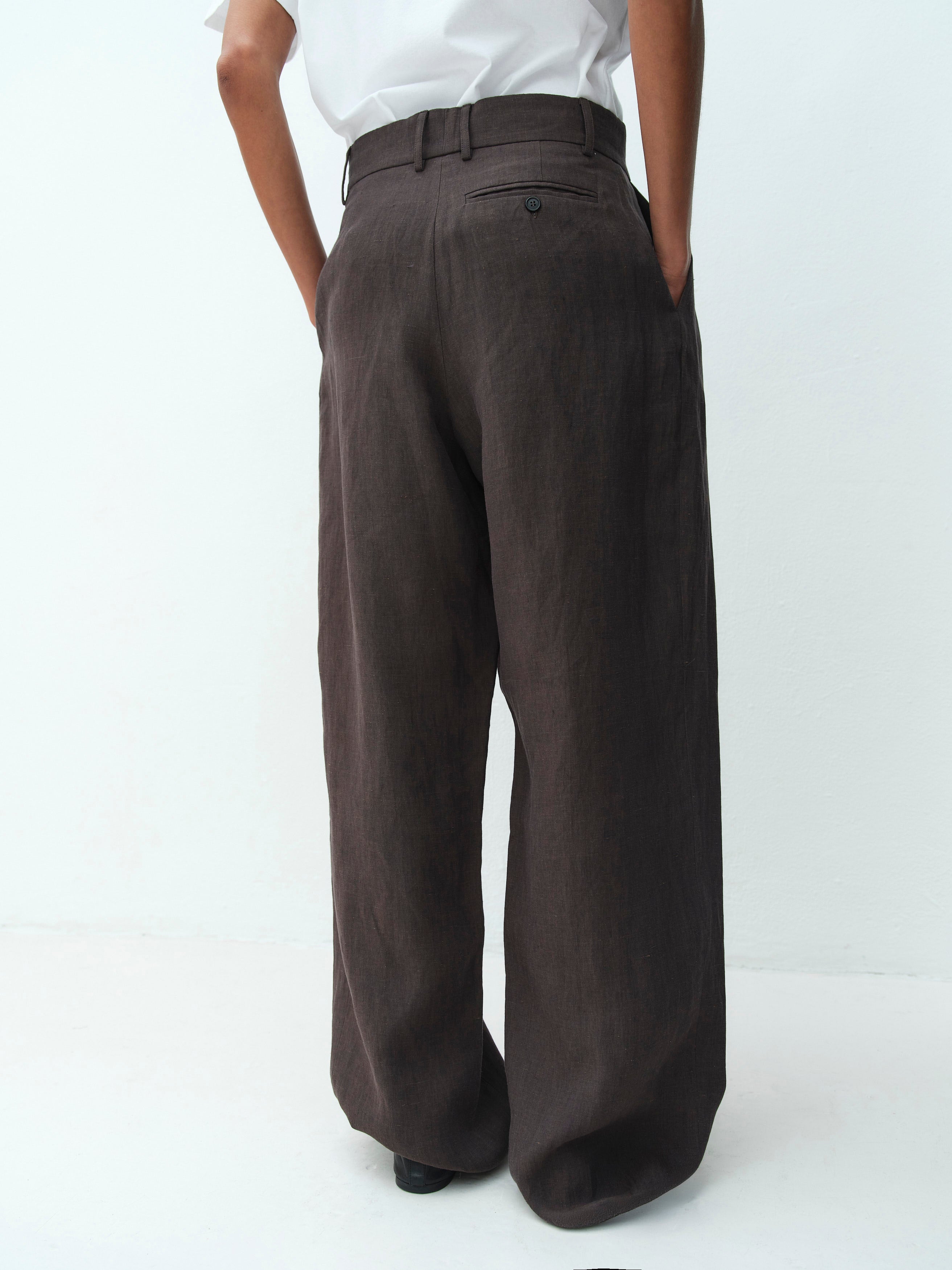 DIANE PANTS / CHOCOLATE LINEN