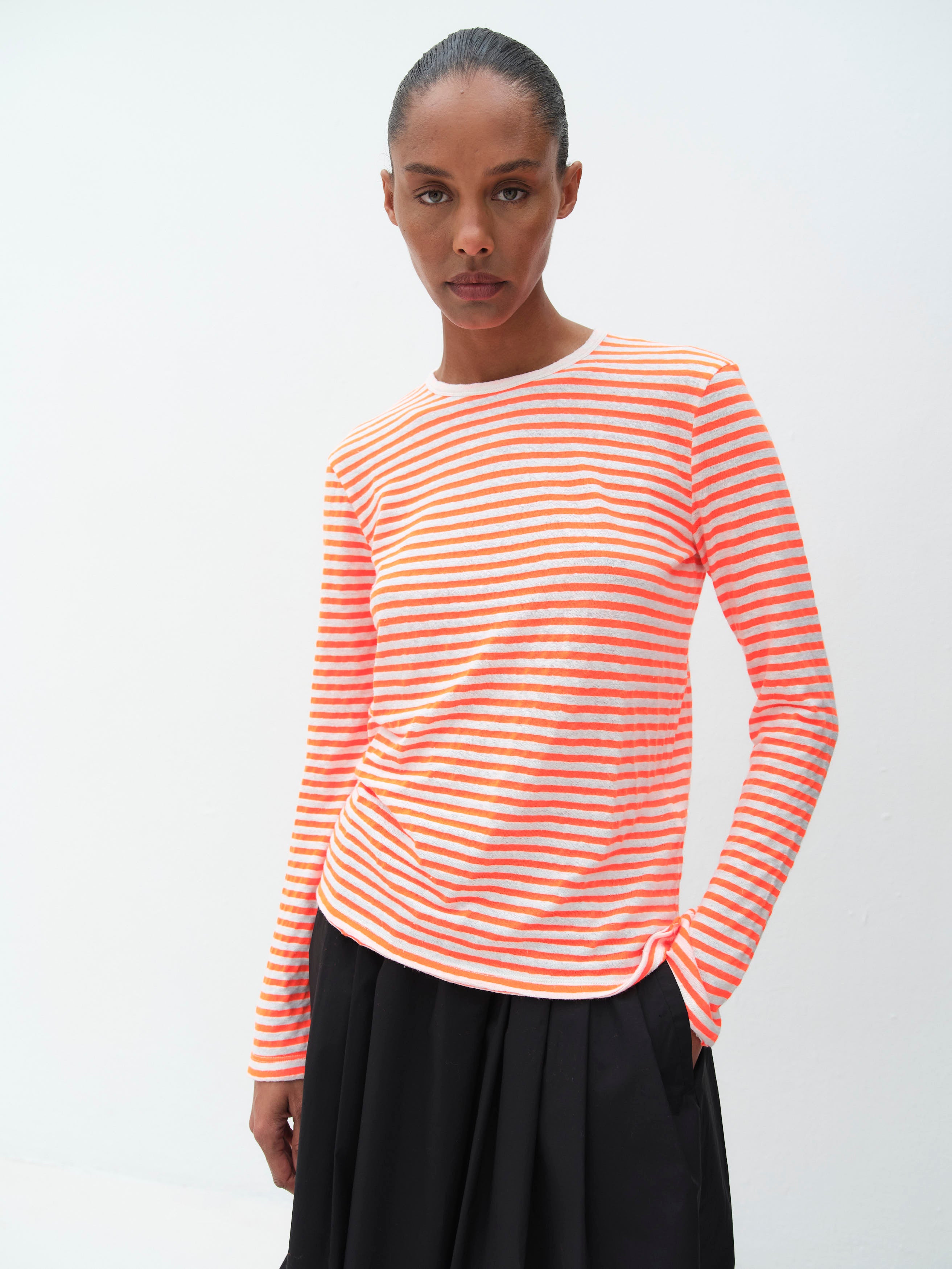 PALOMA TEE / NEON ORANGE-ECRU