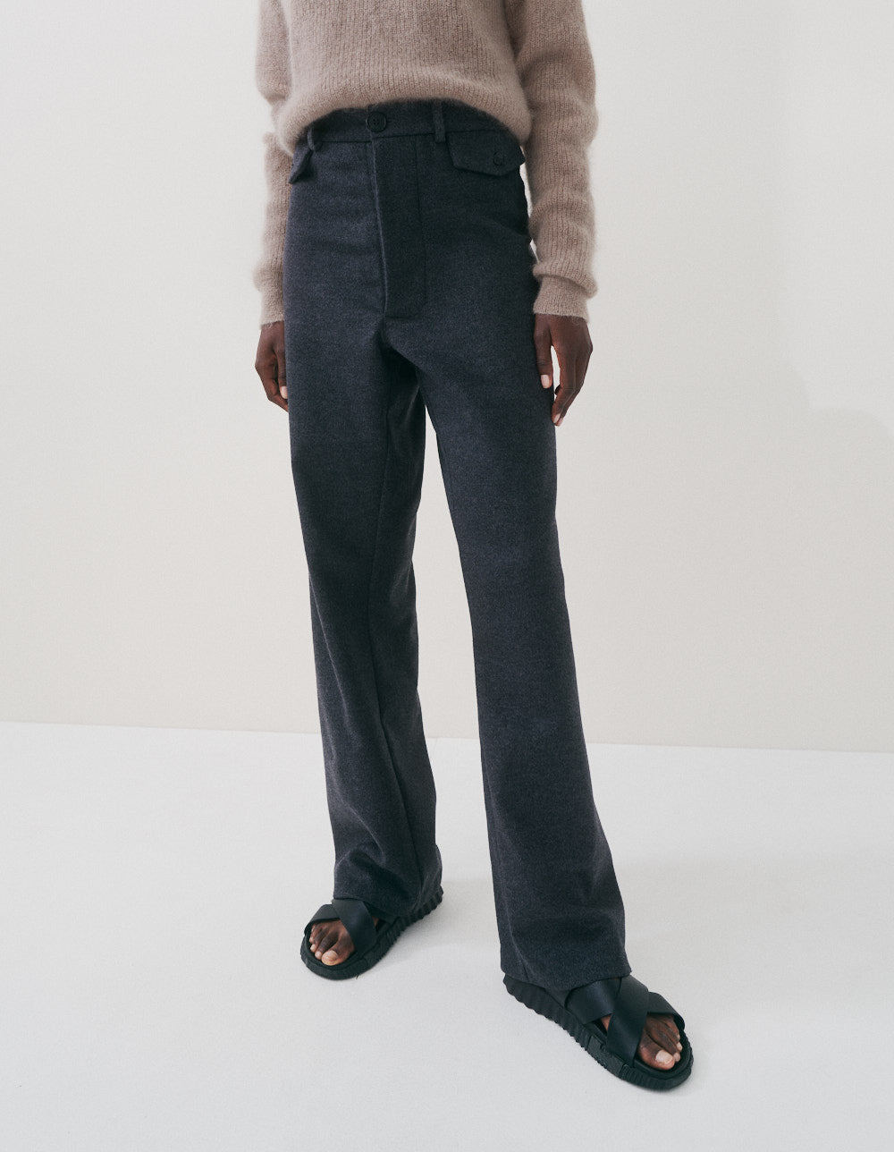 SWINTON PANTS / DK. GREY MELE FLANNEL