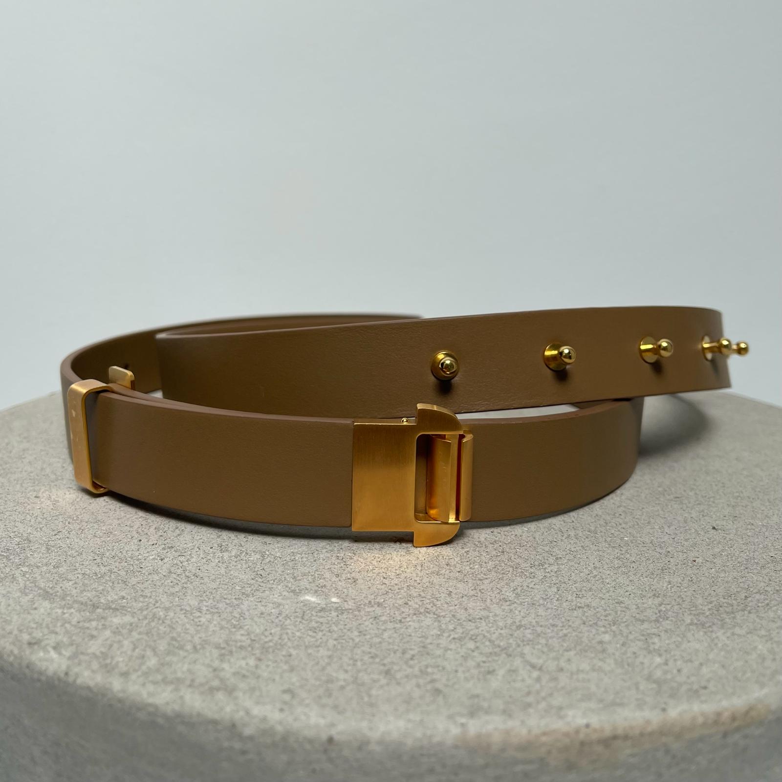 VOLTAIRE BELT / WALNUT-GOLD