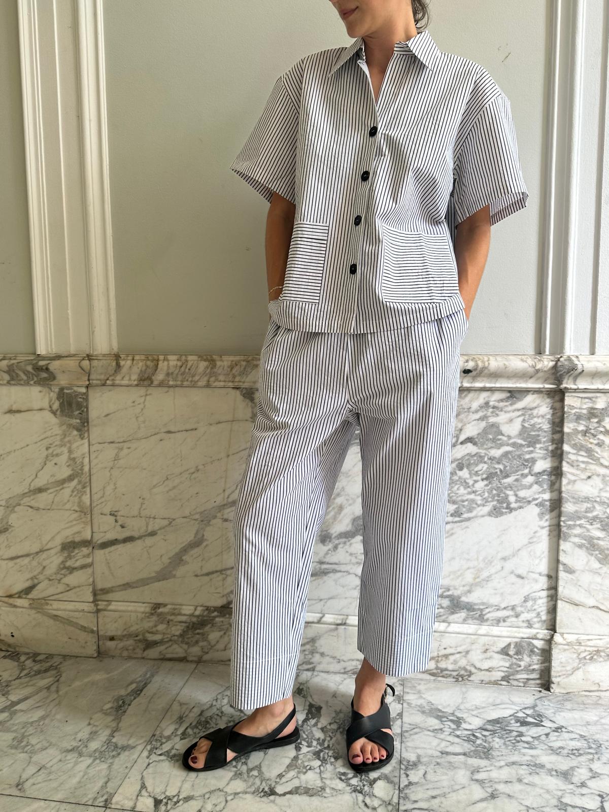 PEPE PANT / WHITE/NAVY