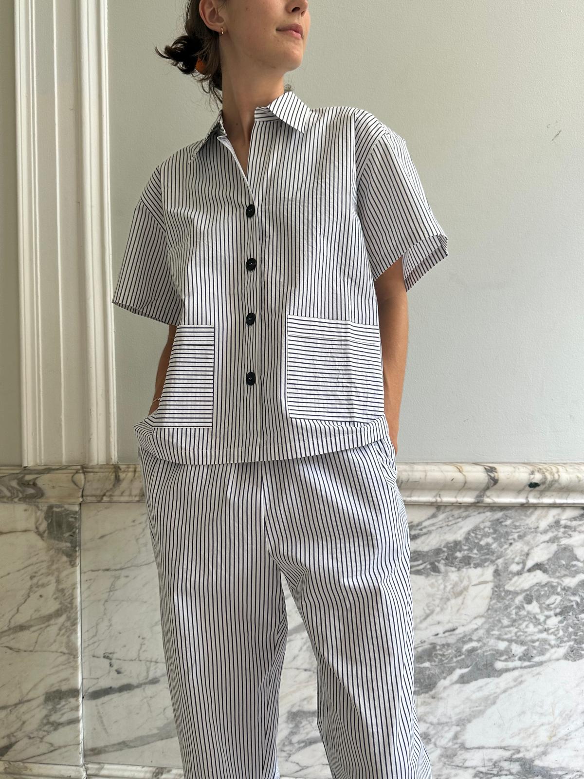 PEPE PANT / WHITE/NAVY