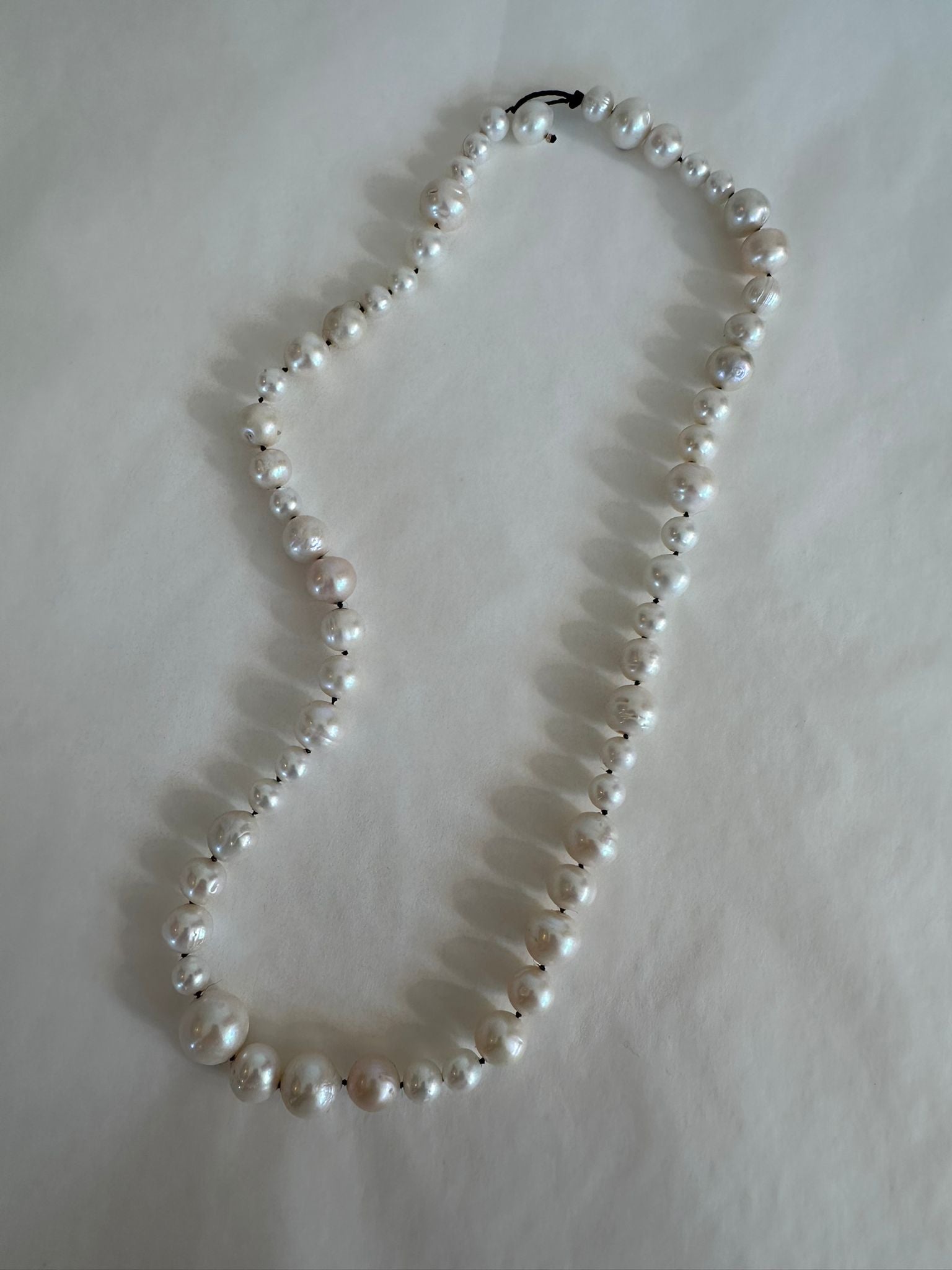 MARICHELLE / BIGGIE PEARL NECKLACE, BLACK CORD