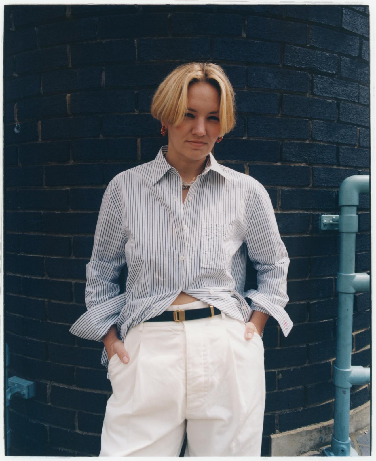 YVES SHIRT / NAVY-WHITE STRIPE