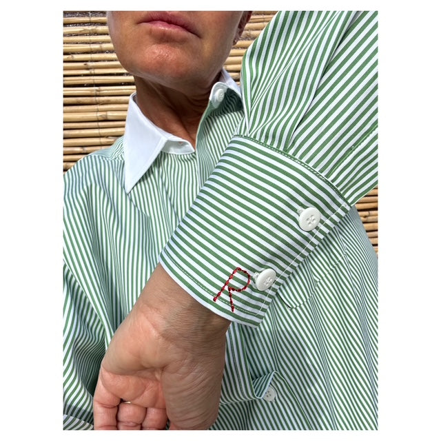 YVES SHIRT / TREE-WHITE STRIPE