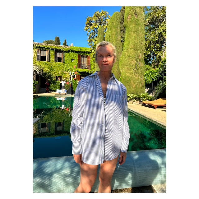 YVES SHIRT / NAVY-WHITE STRIPE