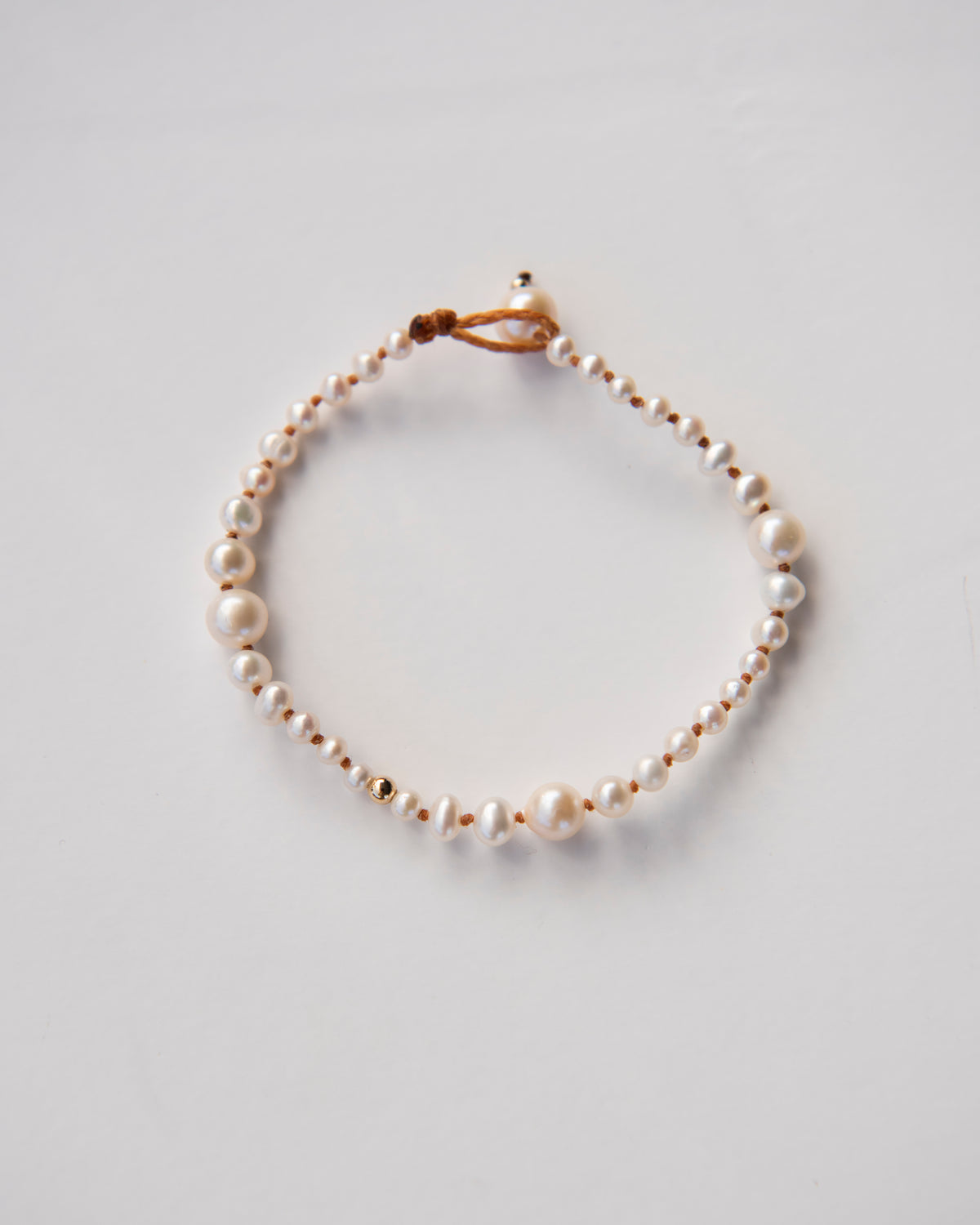 MARICHELLE / PEARL ANKLET, NUDE CORD