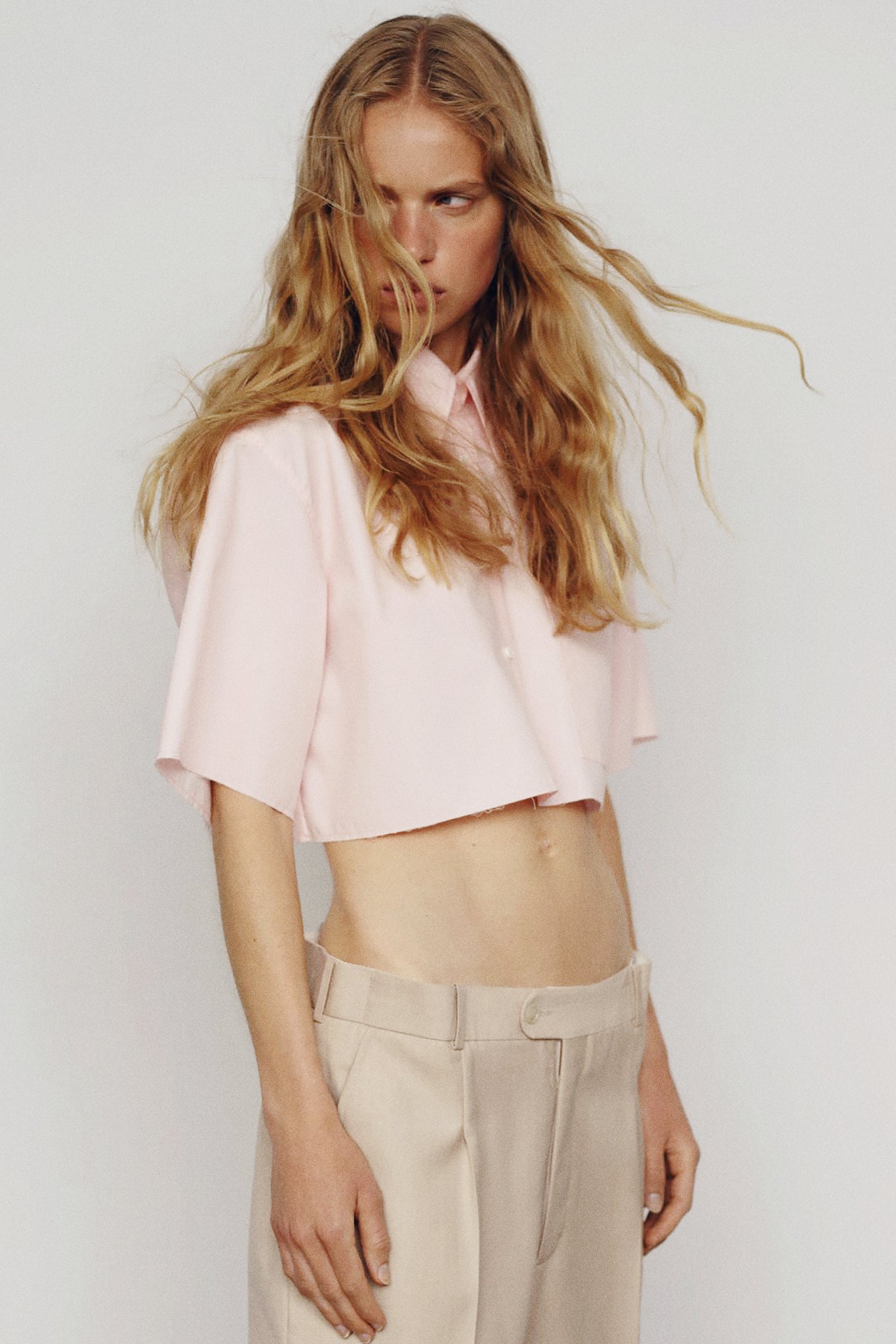 CROPPED SHIRT / PINK